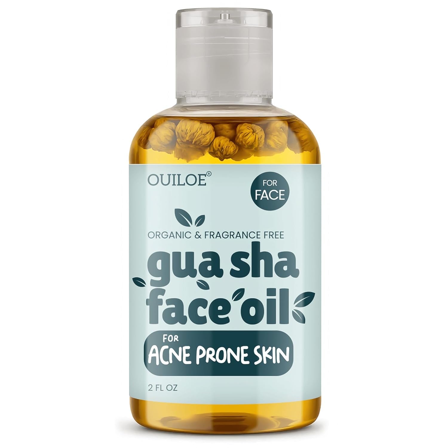 Gua Sha Facial Oil for Acne Prone Skin - Non Comedogenic Face Oil for Gua Sha - Non Greasy Face Massage Oil - Unscented, Lightweight, Natural and Non Irritating, 2Oz by